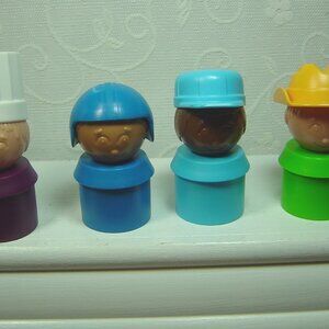 4 Vintage Tupperware Tuppertoys people-Cowboy, chef & 2 others